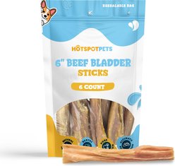HOTSPOT PETS 6-in Beef Bladder Stick Dog Treats, 6 count