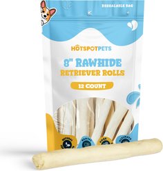 HOTSPOT PETS 7 to 8-in Retriever Rolls Rawhide Dog Treats, 12 count