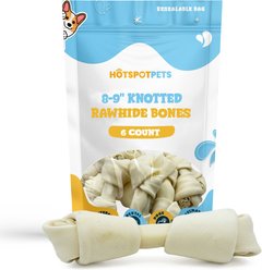 HOTSPOT PETS 8 to 9-in Knotted Bones Rawhide Dog Treats, 6 count