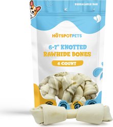 HOTSPOT PETS 6 to 7-in Knotted Bones Rawhide Dog Treats, 6 count
