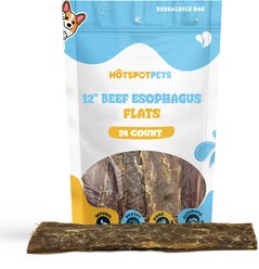 HOTSPOT PETS 12-in Flat Beef Gullet Dog Treats, 24 count