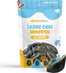 HOTSPOT PETS Cow Hooves Dog Chew Treats, Large, 12 count