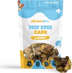 HOTSPOT PETS Meaty Beef Knee Cap Bones Dog Chew Treats, Large, 6 count