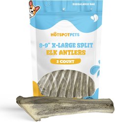 HOTSPOT PETS 8 to 9-in Split Elk Antlers Dog Treats, X-Large, 2 count