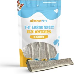 HOTSPOT PETS 7 to 8-in Split Elk Antlers Dog Treats, Large, 2 count