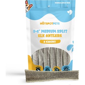 HOTSPOT PETS 5 to 6-in Split Elk Antlers Dog Treats, Medium, 3 count