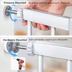 Unipaws Barn Door Pressure Mounted Dog Gate, White, 30-in slide 2 of 7