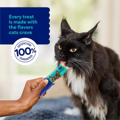 Show full view: Chewy Made Lickable Puree Salmon Recipe Grain-Free Cat Treat, 0.5-oz tube, 32 count slide 8 of 10