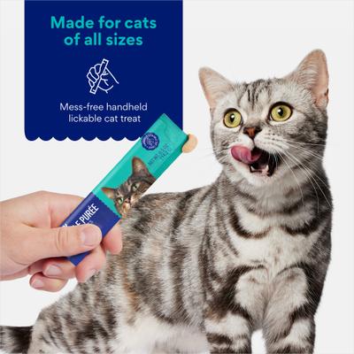 Show full view: Chewy Made Lickable Puree Salmon Recipe Grain-Free Cat Treat, 0.5-oz tube, 32 count slide 5 of 10
