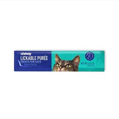Show full view: Chewy Made Lickable Puree Salmon Recipe Grain-Free Cat Treat, 0.5-oz tube, 32 count slide 4 of 10