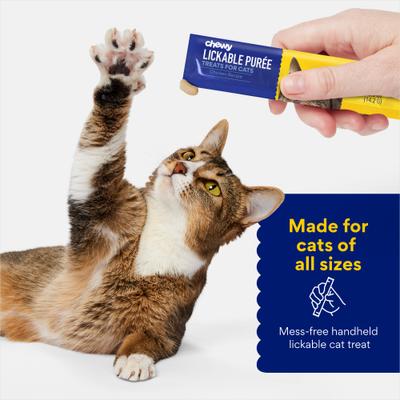 Show full view: Chewy Made Lickable Puree Chicken Recipe Grain-Free Cat Treat, 0.5-oz tube, 32 count slide 5 of 10