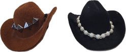 RUGG'egg' RANCH Cowboy Brown & Black Chicken Hats, 2 count