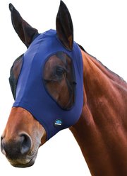WeatherBeeta ComFiTec Stretch Horse Fly Mask with Ears, Navy/Black, Large slide 2 of 2