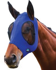 WeatherBeeta ComFiTec Stretch Horse Fly Mask with Ears, Cobalt/Black, Medium slide 2 of 2