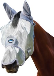 WeatherBeeta ComFiTec Hexi Shield Horse Fly Mask with Ears & Nose, Silver, X-Large