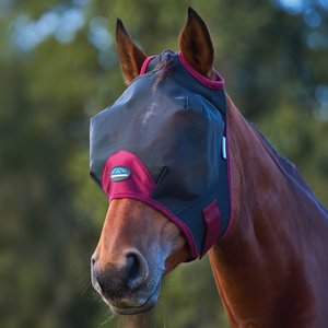 WeatherBeeta ComFiTec Fine Mesh Horse Fly Mask, Black/Burgundy, Small