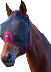WeatherBeeta ComFiTec Fine Mesh Horse Fly Mask, Black/Burgundy, XX-Small