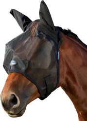 WeatherBeeta ComFiTec Insect Guard Horse Fly Mask with Ears, Black, Small