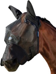 WeatherBeeta ComFiTec Insect Guard Horse Fly Mask with Ears & Nose, Black, Small