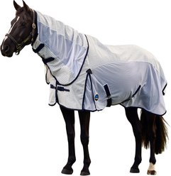 WeatherBeeta Airstream Detach-A-Neck Horse Fly Sheet, White/Navy, 78-in slide 2 of 9