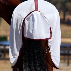 WeatherBeeta ComFiTec Essential Horse Fly Sheet, White/Burgundy, 78-in slide 2 of 8