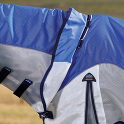 WeatherBeeta ComFiTec Duo Shield Detach-A-Neck Horse Turnout, Blue/Silver/Navy, 69-in slide 2 of 9