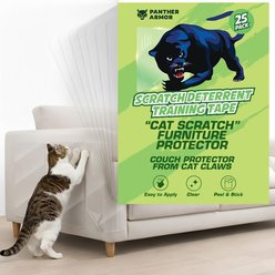 Panther Armor Scratch Furniture Double-Sided Sticky Training Protector 15 X-Large, 8 Large & 2 Medium Cat Tape Sheets, 25 count