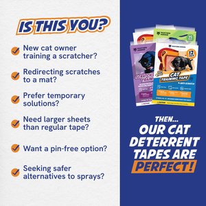 Panther Armor Scratch Furniture Double-Sided Sticky Training Protector 10 X-Large, 8 Large & 2 Medium Cat Tape Sheets, 20 count