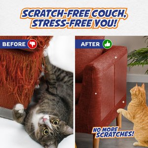 Panther Armor Scratch Furniture Double-Sided Sticky Training Protector 10 X-Large, 8 Large & 2 Medium Cat Tape Sheets, 20 count