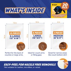Panther Armor Scratch Furniture Double-Sided Sticky Training Protector 10 X-Large, 8 Large & 2 Medium Cat Tape Sheets, 20 count slide 2 of 7