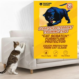 Panther Armor Scratch Furniture Double-Sided Sticky Training Protector 10 X-Large, 8 Large & 2 Medium Cat Tape Sheets, 20 count
