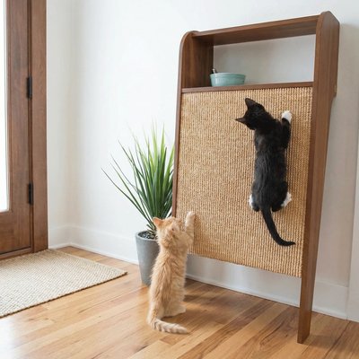 INSTACHEW INSTACHEW Wesley Wall Mounted Cat Scratcher with Shelf, Walnut