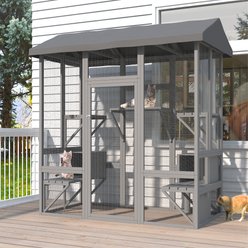 TIMHAKA Catio Outdoor Cat Enclosure, Grey