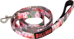 BullHug Padded Nylon Dog Leash, 6-ft long, 1-in wide, Pink Floral