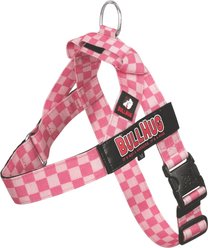 BullHug Adjustable No Choke & No Pull Dog Harness, Pink Checkers, Medium: 24 to 29-in chest