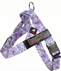BullHug Adjustable No Choke & No Pull Dog Harness, Purple Floral, Small: 19 to 24-in chest