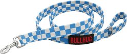 BullHug Padded Nylon Dog Leash, 6-ft long, 1-in wide, Blue Checkers