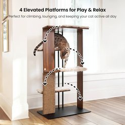 INSTACHEW Cali Multifunctional Cat Tree with LED Lighting, Walnut slide 2 of 6