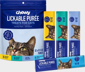 Chewy Made Lickable Puree Variety Pack Grain-Free Cat Treats, 0.5-oz tube, 32 count