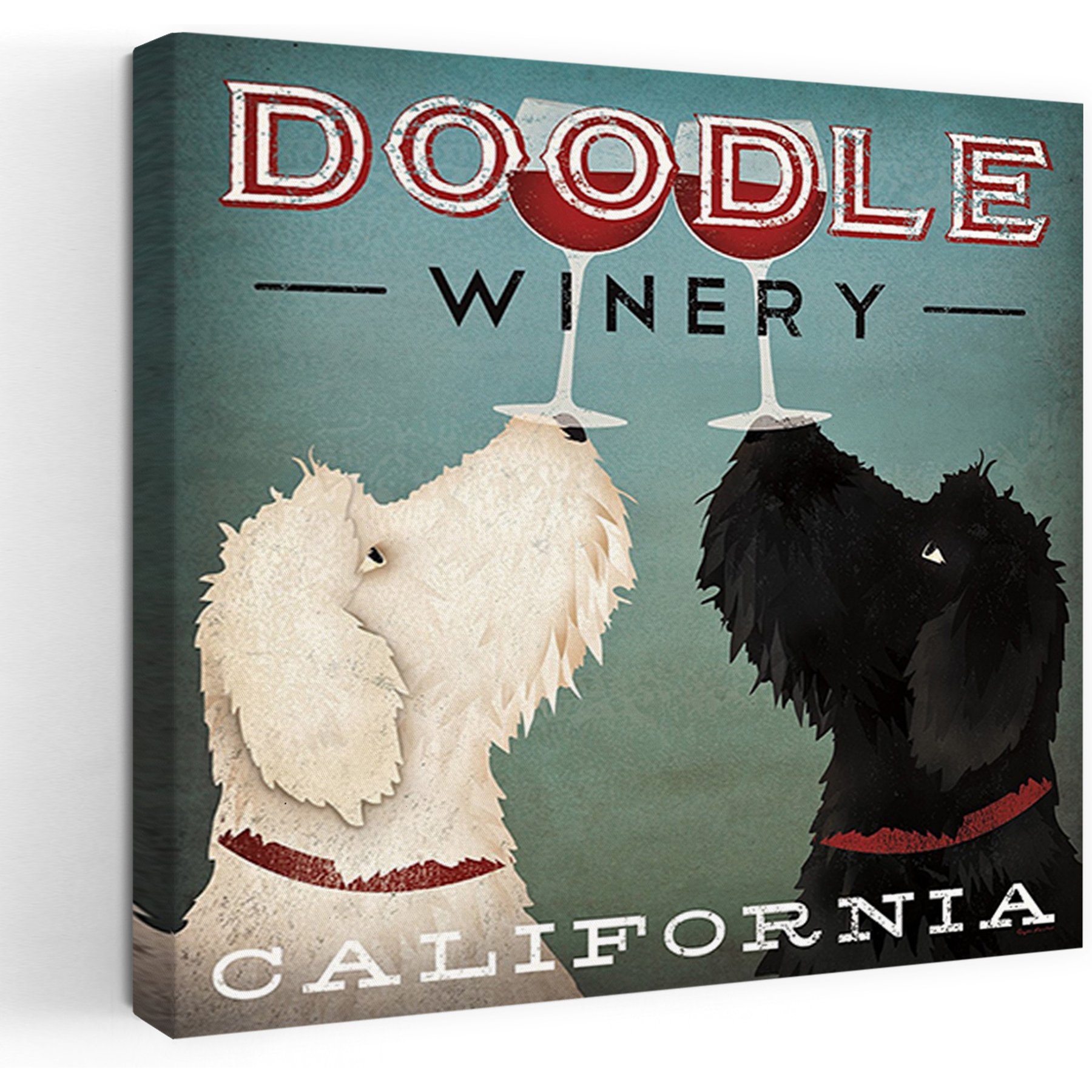Trend Board Life Doodle Wine Canvas Wall Art Pet Gift Decor, Multicolor, 24 x 24-in