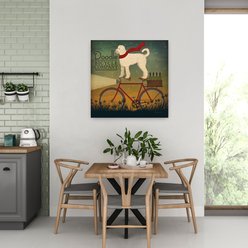 Trend Board Life White Doodle on Bike Summer Canvas Wall Art Pet Gift Decor, Multicolor, 32 x 32-in slide 2 of 9