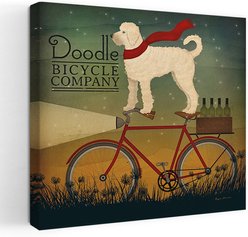 Trend Board Life White Doodle on Bike Summer Canvas Wall Art Pet Gift Decor, Multicolor, 18 x 18-in