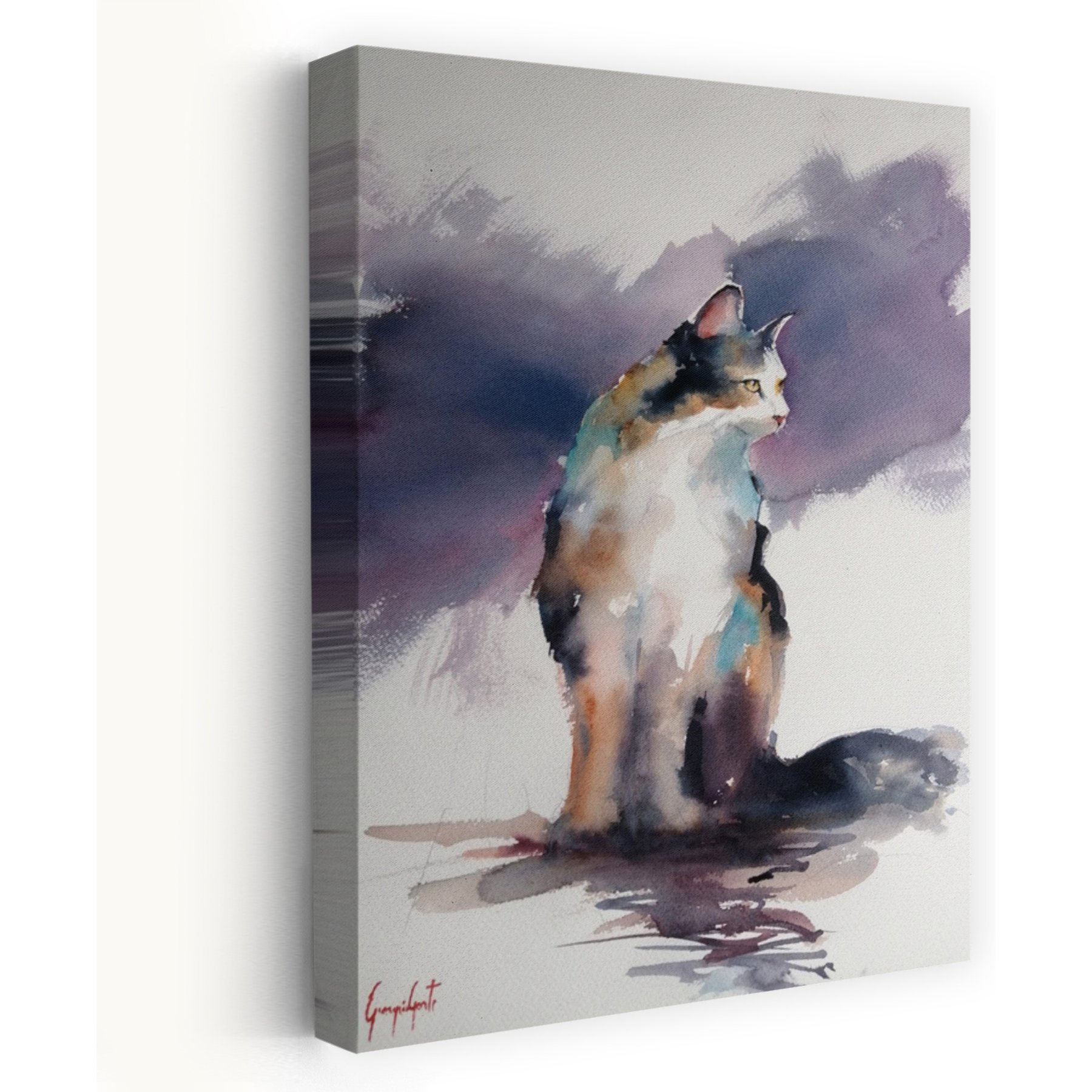 Trend Board Life Cat 10 Canvas Wall Art Pet Gift Decor, Multicolor, 24 x 16-in