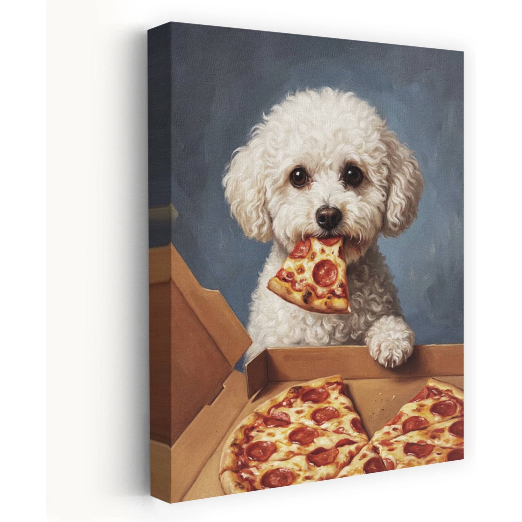 Trend Board Life The Pizza Dog Canvas Wall Art Pet Gift Decor, Multicolor, 24 x 16-in