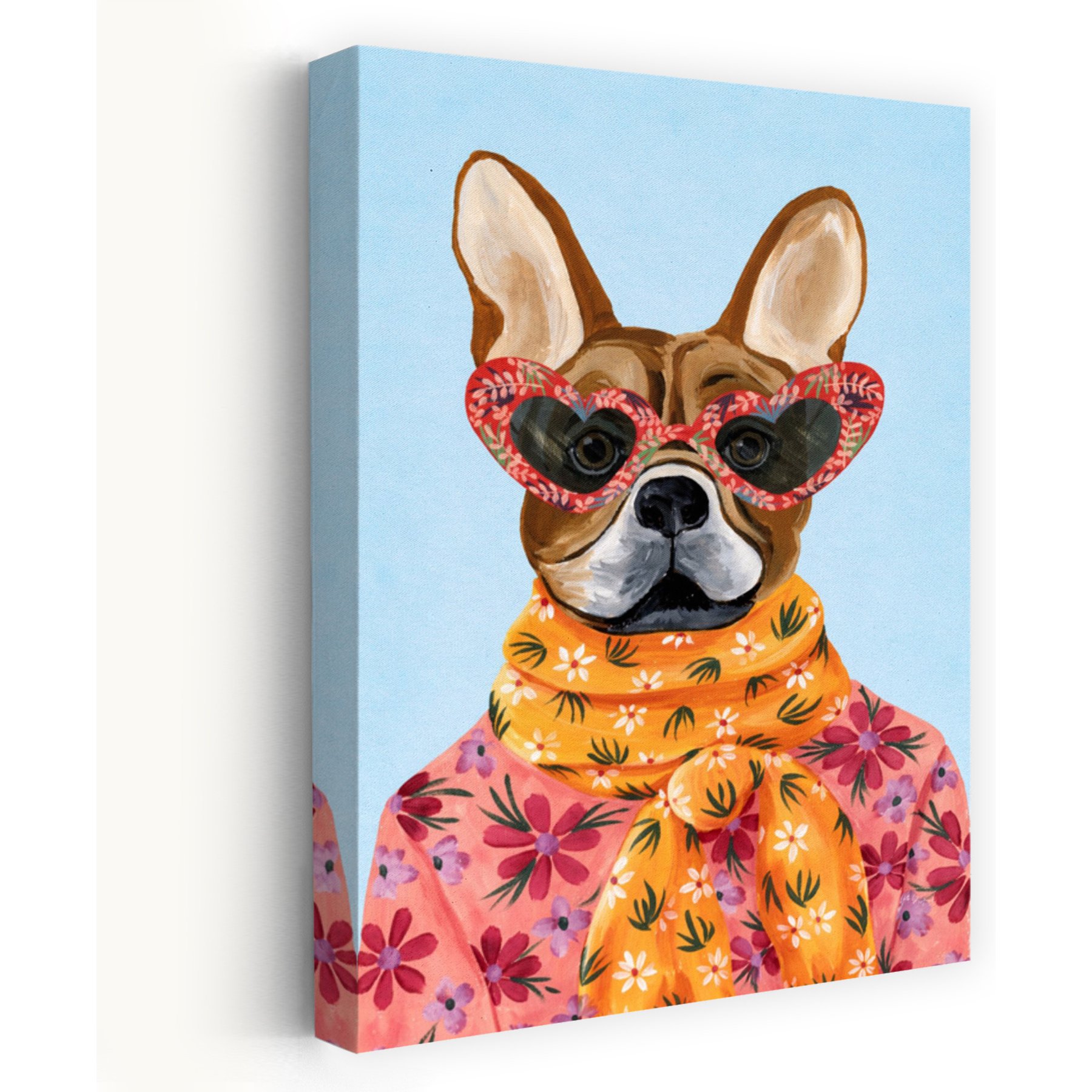 Trend Board Life Fabulous Frenchie Exclusive Canvas Wall Art Pet Gift Decor, Multicolor, 36 x 24-in