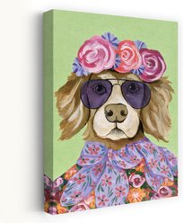 Trend Board Life Glitzy Golden Retriever Exclusive Canvas Wall Art Pet Gift Decor, Multicolor, 36 x 24-in
