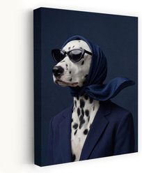 Trend Board Life Dalmatian Fashion Photo Shoot Canvas Wall Art Pet Gift Decor, Multicolor, 18 x 12-in