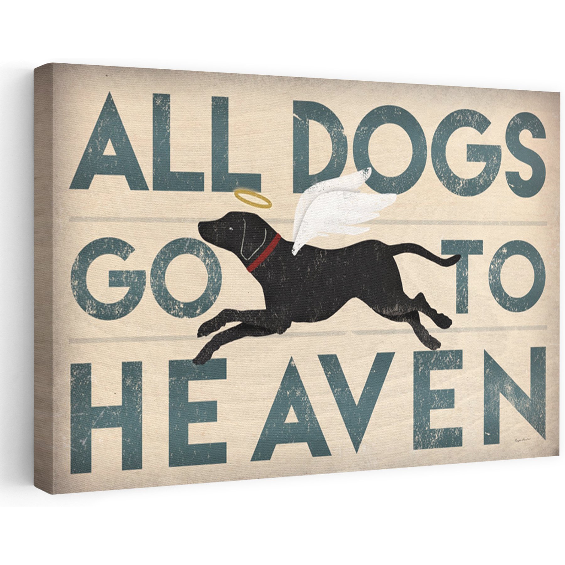 Trend Board Life All Dogs Go to Heaven Canvas Wall Art Pet Gift Decor, Multicolor, 24 x 16-in