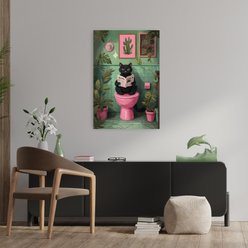Trend Board Life Toilet Time Cat Canvas Wall Art Pet Gift Decor, Multicolor, 36 x 24-in slide 2 of 9