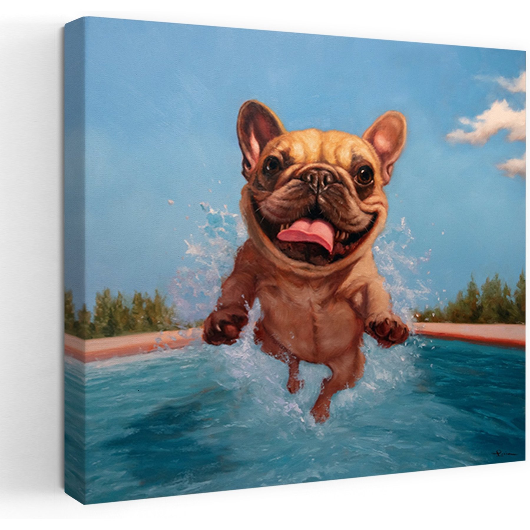 Trend Board Life Summer Splash Canvas Wall Art Pet Gift Decor, Multicolor, 24 x 24-in